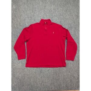 Polo Ralph Lauren Estate Rib Quarter Zip Pullover Red Long Sleeve Mens Large‎
